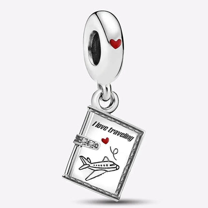 925 Sterling Silver Alpaca Rainbow Global Travel Series Plan Charms Bracelet Bangle Making Gift Of High Quality Fine Jewelry