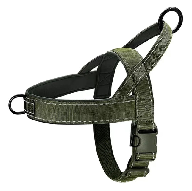 Tactical No-Pull Dog Harness for Large Breed: Heavy-Duty Vest with Reflective Strip, Adjustable & Padded for Control and Pullers