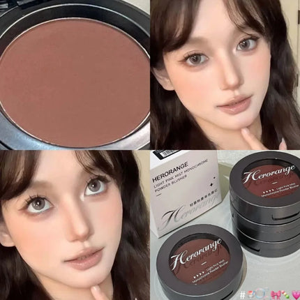 Monochrome Blusher Palette Matte Warm Brown Red Cheek Tint Face Contouring Waterproof Cosmetics Rouge Powder Soft Natural Makeup