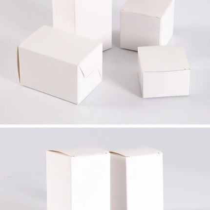 50pcs/lot 3x3 5x5 6x6 8x8 9x9 10x10cm Hight 4 ~ 13cm Card Paper Box Square Lipstick Perfume Essential Oil Bottle Storage Boxes