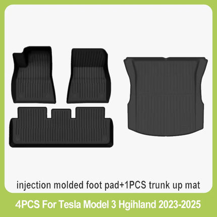 Car Floor Mats Cargo Liner For Tesla Model 3 Highland 2024-2026 Waterproof Anti-slip Trunk Mat TPE Pads All Weather Floor Liners