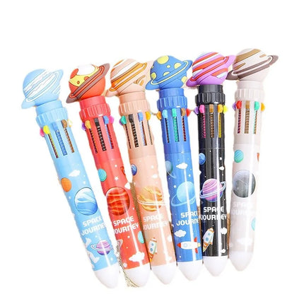 Astronaut 10-Color Pen The Creative Multi-Pen for Vibrant Journaling & Efficient Study Sessions
