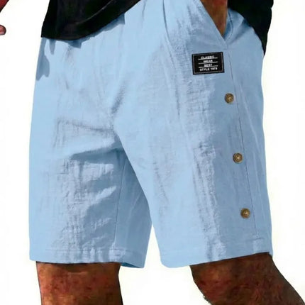 Men's Cotton Linen Shorts Pants Male Summer Breathable Solid Color Trousers Beach Shorts Fitness Streetwear Holiday Men's Pants