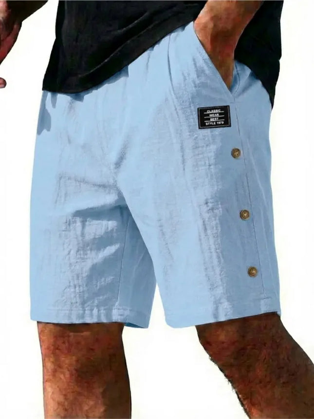 Men's Cotton Linen Shorts Pants Male Summer Breathable Solid Color Trousers Beach Shorts Fitness Streetwear Holiday Men's Pants