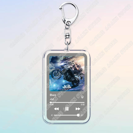 Popular French Rapper JUL Music Songs Keychains for Women Accessories Bag Oh Qu'elle Est Belle Code Keyings Jewelry Fans Gifts