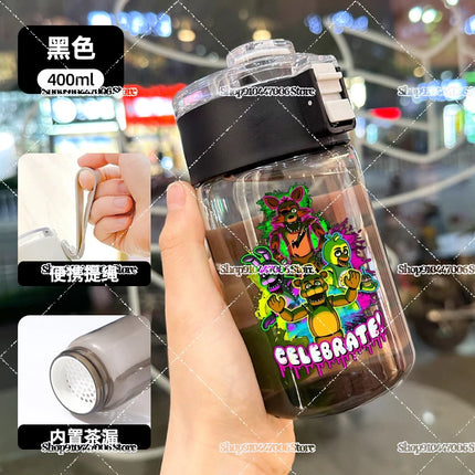 FNAF Simple Style Cup Drop Resistant Plastic Water Bottle with Tea Compartment Five Night At Freddy Large Capacity Bouncing Cup
