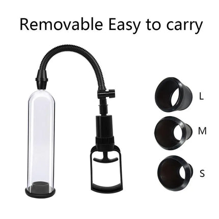 Vacuum Penis Pump Strengthen Manual Penis Enlarger Booster Extender Device With 3 Sizes Suction Sleeves