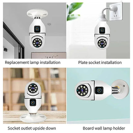 WiFi IP Camera E27 Bulb Cam 8MP Wireless Baby Monitor AI Tracking Security Video Surveillance Pet Cameras 5MP SmartLife Indoor