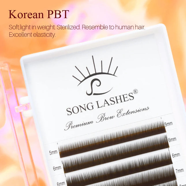 SONG LASHES High Quality I Curl Eyebrow Extensions Brown/Black/Dark Brown/Light Brown False Eyebrow 12 lines Per Tray