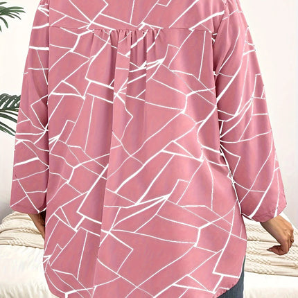 Plus Size Spring Autumn Women's Elegant Blouses Shirt Casual Fashion V Neck Loose Long Sleeve Female Tops