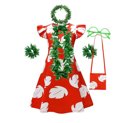 Disney Experiment 626 &Lilo Role Play Dress Disneyland Travel Stitch Movie Girl Hawaii Costume Frock Halloween 2025 Lilo Vestido