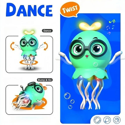 Best Selling Electric Quirky Dancing Bow Tie Shaped Jellyfish Automatic Sensing Obstacle Avoidance Light Up Toy Birthday Gift