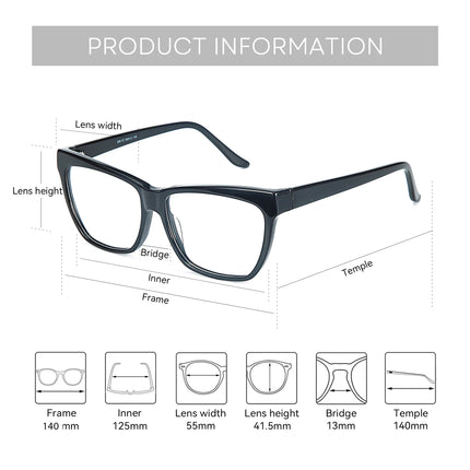 ZENOTTIC (L Size) New Arrivals Square Progressive Prescription Eyewear Woman Men Myopia Glasses Acetate Optical Eyeglasses
