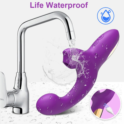 Powerful 20 Speeds Dildo Vibrator Female Clit Sucker Vacuum Clitoris Stimulator Adults Goods Finger Wiggling Sex Toy for Women