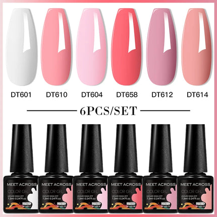 6pc Nail Gel Polish Set DIY Nail Art Semi Permanent UV LED Gel Kit For Nails Decoration Manicure Soak Off Painting Vernis Design