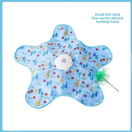 Cat Toys Interactive Hide and Seek Cat Toy with Mouse Cat Hunting Cover Sound Intelligent Toy Concealed Feathers Cat Teaser Toy