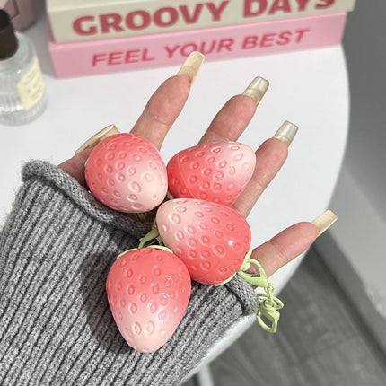 Strawberry Keychain Temperature Color Changing Lipstick Long Lasting Moisturizing Nourishing Lip Balm Cute Lip Gloss Cosmetics