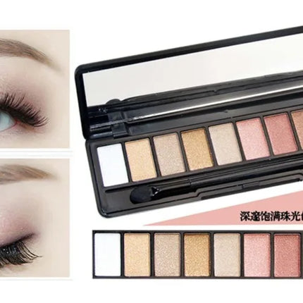 Fashion Eye Makeup Palette Natural Make Up Light 10 Color Nude Eye Shadow Shimmer Matte Eyeshadow Cosmetics Set with Brush