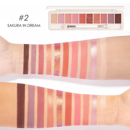 FOCALLURE 10-Color Eyeshadow Palette Long-Lasting Colorful Eye Shadows with Glitter Highlighter Shimmer - Eye Makeup Cosmetics