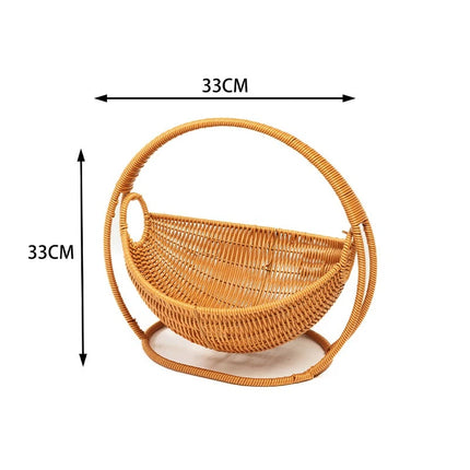 Cat Hammock with Bracket Indoor Hanging Pet Beds for Cats and Small Pets Weight Bearing 6.61 Pounds (3 Kilograms) Rattan/Winter