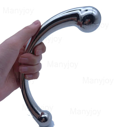 Stainless Steel Stick Pure Open Double Ended Plug G-spot Stimulator Massager Wand Sex Dildo Anal Butt Sex Toys For Women Men