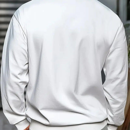 Men's autumn and winter fashionable casual loose smiling face graphic printed long sleeved round neck sweatshirt