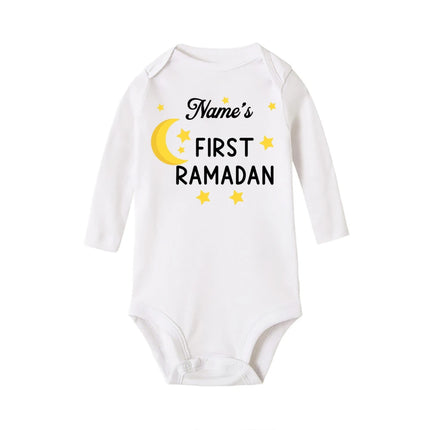 Personalized Ramadan Baby Bodysuit Custom Name Newborn Eid Jumpsuit Infant Ramadan Romper Islamic Muslim Holiday Babies Outfits