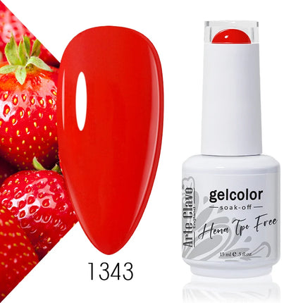 Arte Clavo Red Color Series Nail Polish UV Soak Off Varnish 15ml Manicure Nail Art Long-lasting Hema Tpo Free Gel Nail Polish