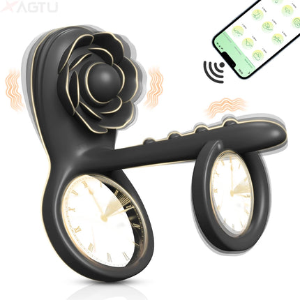 360° Swing Cock Ring Vibrating Delay Ejaculation Penis Ring Powerful Vibrator Men Male Sex Toys for Couples Clitoral Stimulator