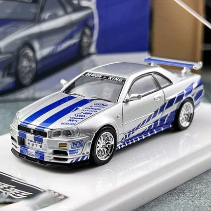Demon King Auto 1/64 GTR R34 R35 Alloy Motor Vehicle Toy Die-casting Metal Model Collection