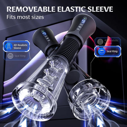 Realistic 3D Textured Ultimate Penis Pumping Experience 9 Frequency Vibrating & Sucking Automatic Male Masturbator Adult Toys 18
