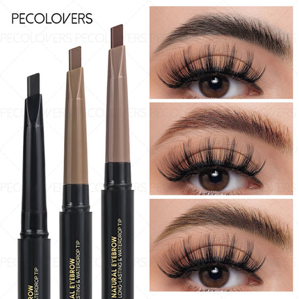 Smooth No Blooming Brown Eyebrow Pencil Double Headed Triangle Natural Long Lasting Eyebrow Pencil Makeup Cosmetics