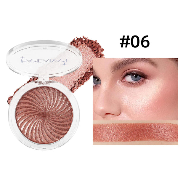 6Colors Face Brightening Highlighter Palette Monochrome Pearlescent Fine Glitter White Champagne Waterproof High Gloss Highlight