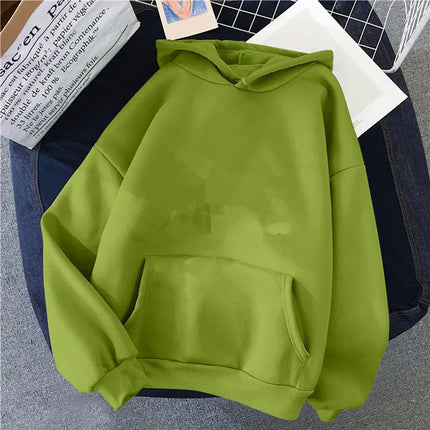 Men's New Solid Loose Street Casual Hooded Long Sleeve Simplicity Fashion Pullovers Top Korean Trend Men Clothes Spring Autumn