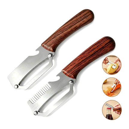 2-in-1 3-in-1 Multifunctional Vegetable Peeler With Bottle Opener For Peeling And Slicing Fruits Shredding Scallions