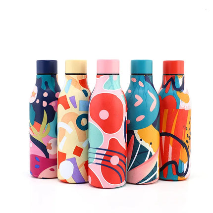 550ml Creative 304 Stainless Steel Water Bottle Thermos Sealed Leak-Proof Outdoor Thermal Portable Cup Mug For Sport Girl