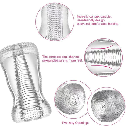 Male Masturbator Cup Soft Pussy Transparent Vagina Adult Goods  Exerciser Transparent Masturbator Cup Adults Sex Toys for men18+