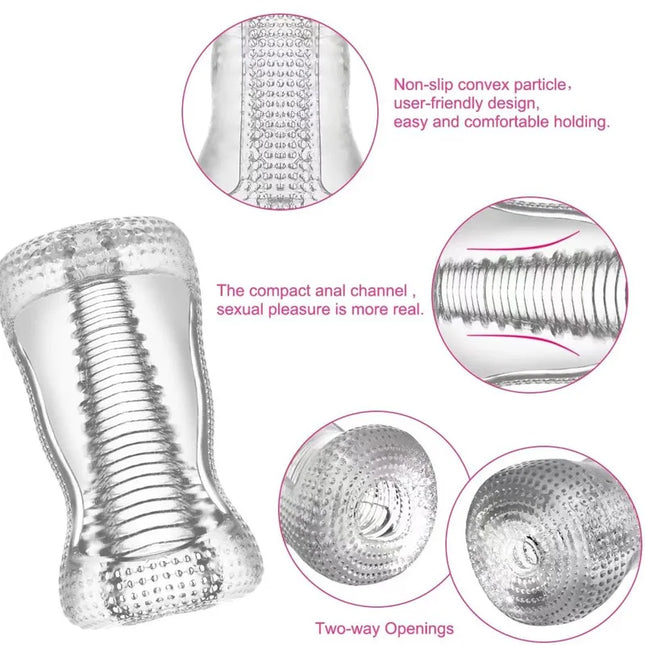 Male Masturbator Cup Soft Pussy Transparent Vagina Adult Goods  Exerciser Transparent Masturbator Cup Adults Sex Toys for men18+
