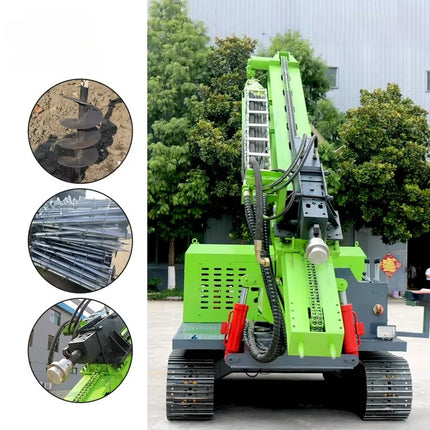 Hydraulic Crawler Spiral Solar Pile Driver - 8000N.m Torque 360° Rotation for PV Foundation Mountain Construction