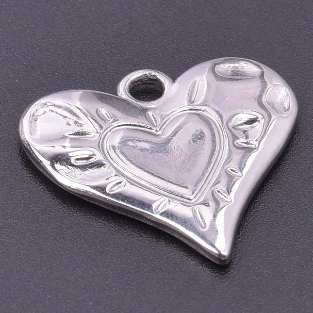 Breloque Metal Love Stainless Steel Flower Pendants For Jewelry Making Earrings Bracelets Headwear DIY Heart Charms Accessories
