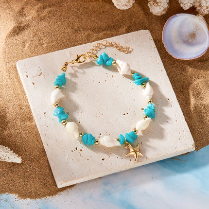 Boho Irregular Gravel Beaded Stone Anklets For Women Summer Ocean Beach Handmade Ankle Bracelet Foot Leg Chain Gift Accessories