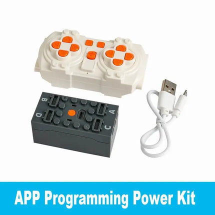MOC Blue-tooth APP Remote Control Set - Rechargeable Battery Box Motor Set Speed Controller for PF Building Block Modifications