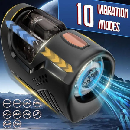 Men Masturebstor Machine Automatic 10 Thrusting 10 Vibration Visual Male Masterburtor Pocket Machine Devices Adult Toy
