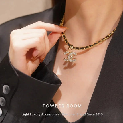 Luxurious Letter Necklace Pearl Dot Sweater Chain Elegant Style Fashion Commute Light Luxury Trend Autumn Winter Jewelry