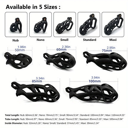 New Color Male Penis Lock Chastity Cage with Lock and 4 Rings Resin Virginity for Men Couple Breathable Cock Ring Penis Restrain