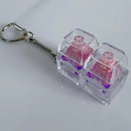 Crystal Keycap Keychain 1/2/3/4/9 Key Keyboard Fingertip Clicker Stress Relief Decompression Toy