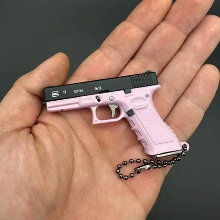 Semi-Alloy 1:3 Pistol Model Metal Mini G17 Toy Gun Detachable DIY Keychain Pendant Ornaments Children's Toy Christmas Pendant