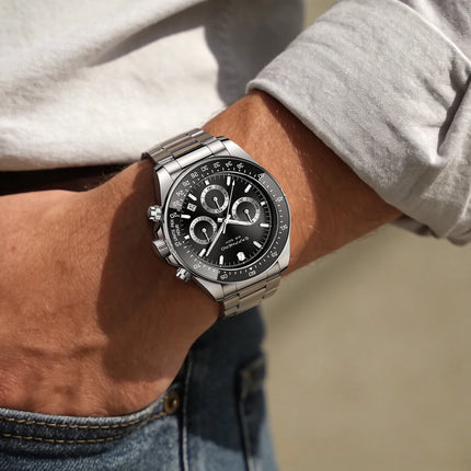 SAPPHERO Fashionable Men's Watch Date Display 5ATM Waterproof Watch Stainless Steel Watch Strap Men's Gift Watch For Men