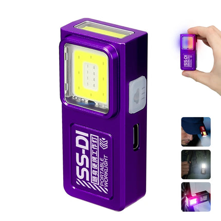 EDC Mini LED Flashlights Rechargeable Magnetic Torch Clip-On EDC Handheld Work Light for Hiking Camping Dog Walking Emergencies