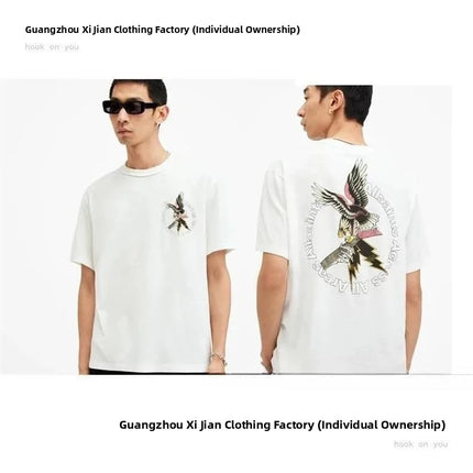 European Style Sport Casual Cotton T-Shirt All SAI Brand Round Neck Short Sleeve Unisex Summer Breathable Printed T-Shirt